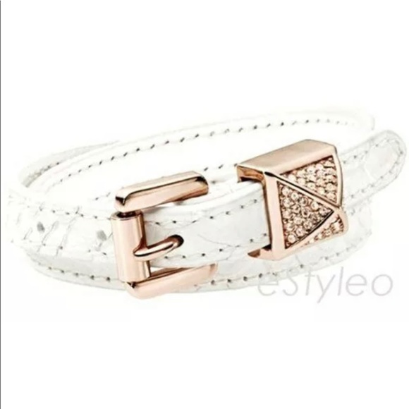 Michael Kors Double Wrap Leather Bracelet White - Picture 3 of 4